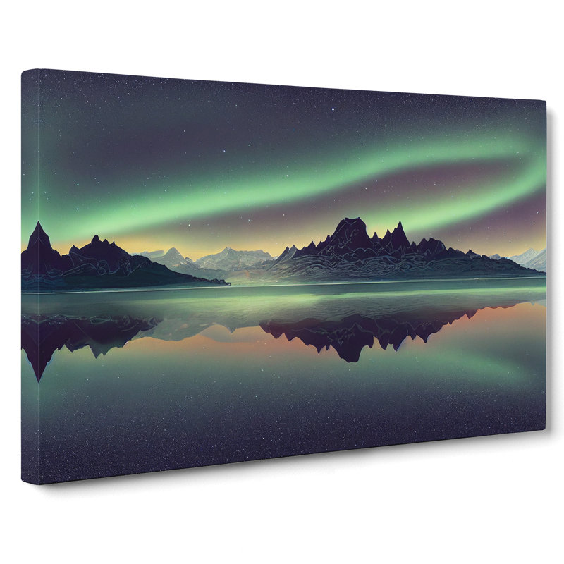 Contemporary Northern Lights - Wrapped Canvas, 50cm H x 76cm W x 3cm D