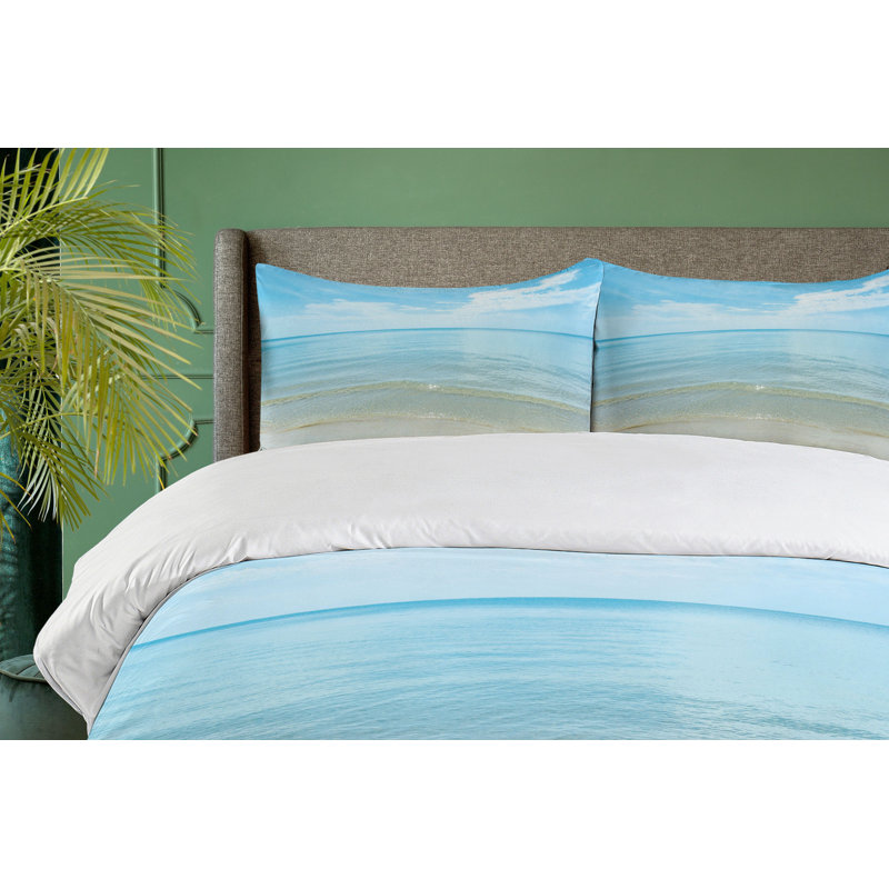 Coastal Polyester Duvet Cover, Queen Duvet Cover + 2 Standard Shams