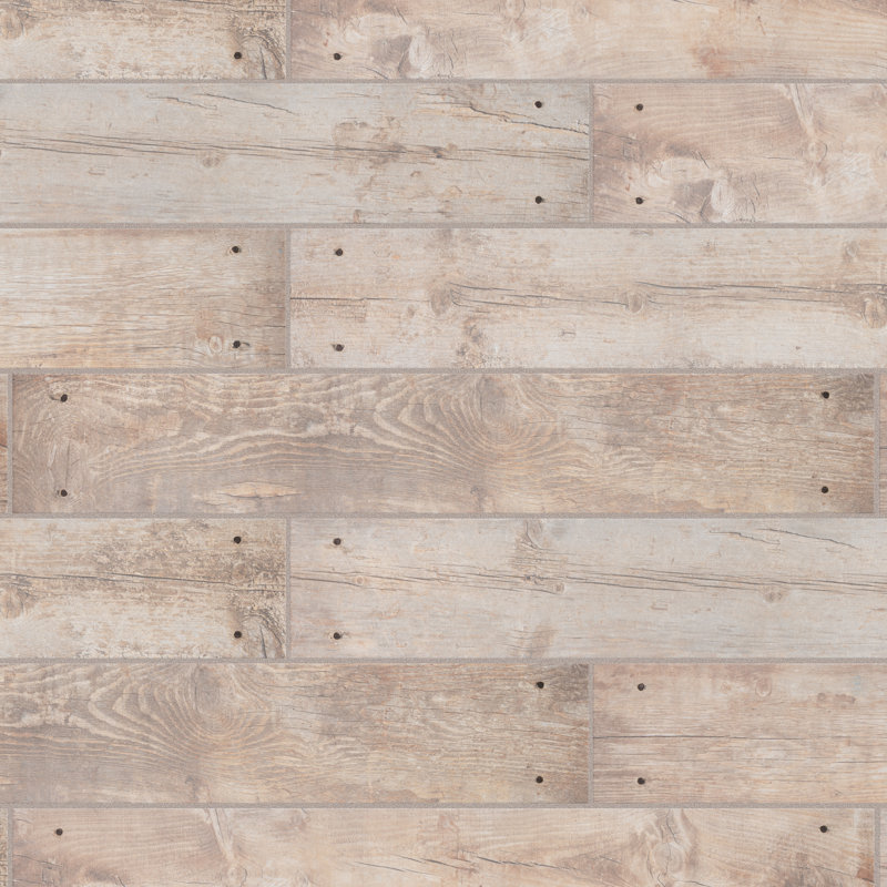 Bois 6" x 36" Porcelain Wood Look Floor and Wall Tile, Beige