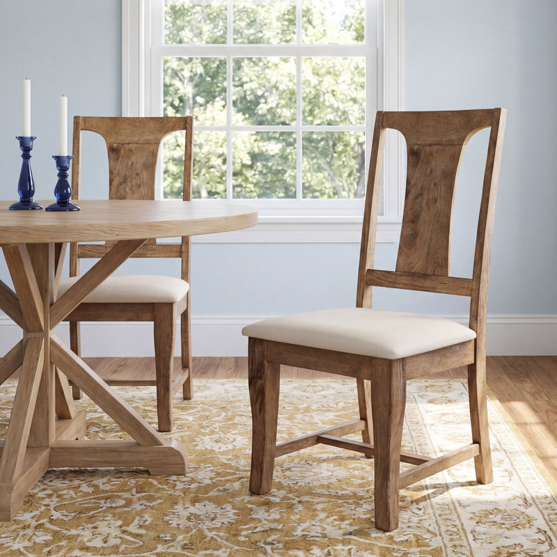 Lyons Dining Chair, Beige, Antique Oak