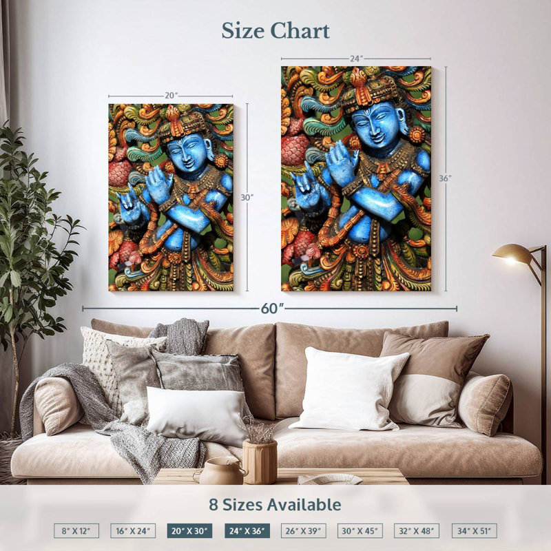 Adella Lord Krishna, 36" H x 24" W