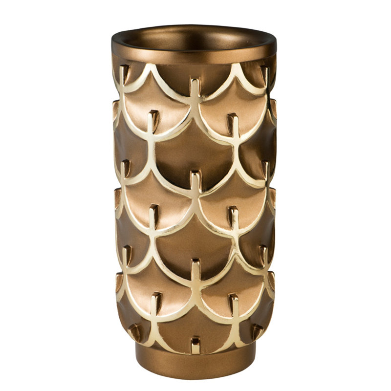 Vase de table en polyrésine, H 14,5 po x l 7 po x P 7 po