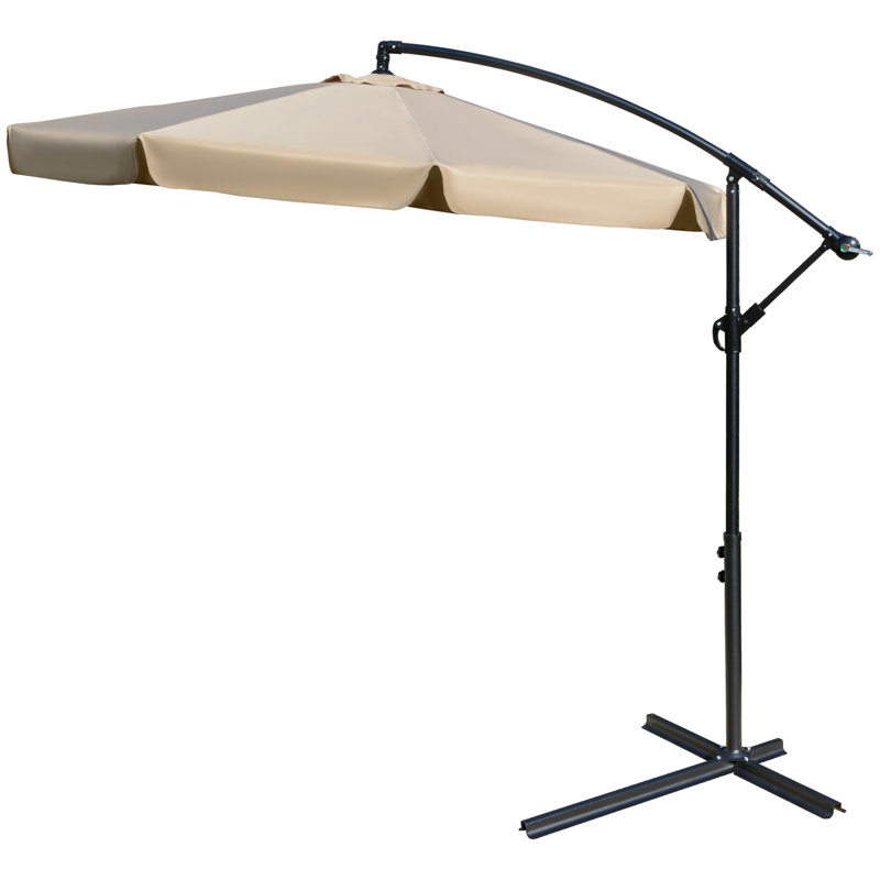 Brikene 265cm Tilt Cantilever Parasol, Brown