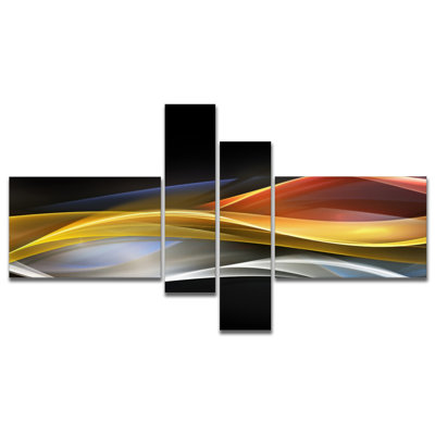 « 3d gold silver wave design », impression à multiples images sur toile