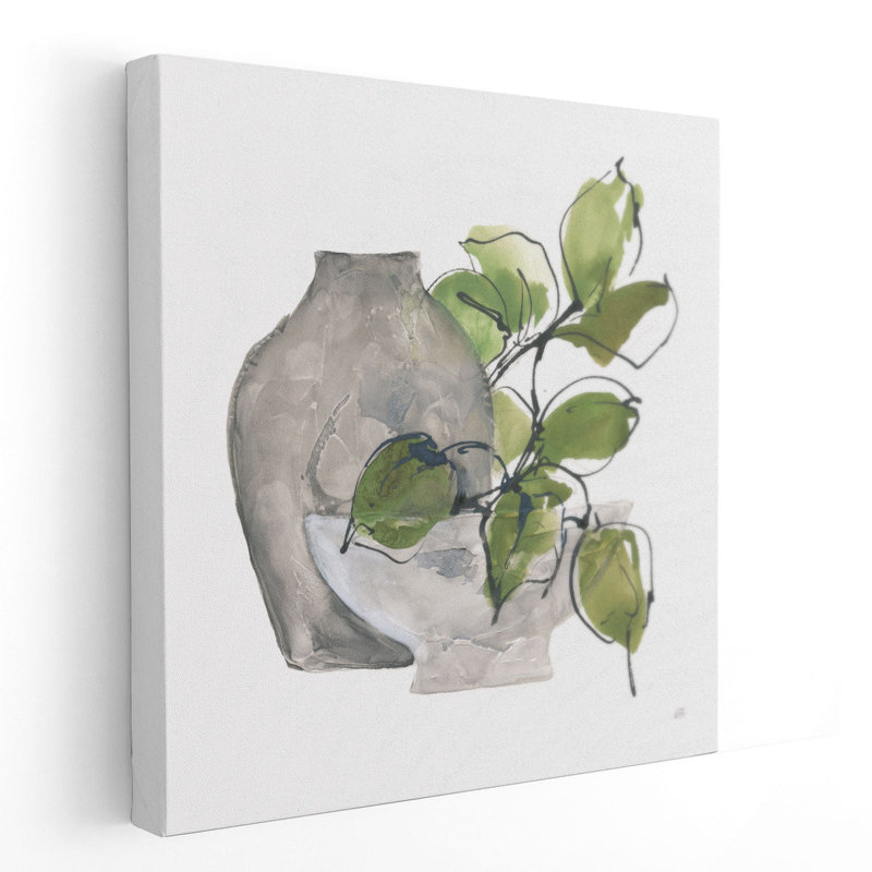 «Two Vases II», reproduction d'art sur toile, H 12 po x l 12 po