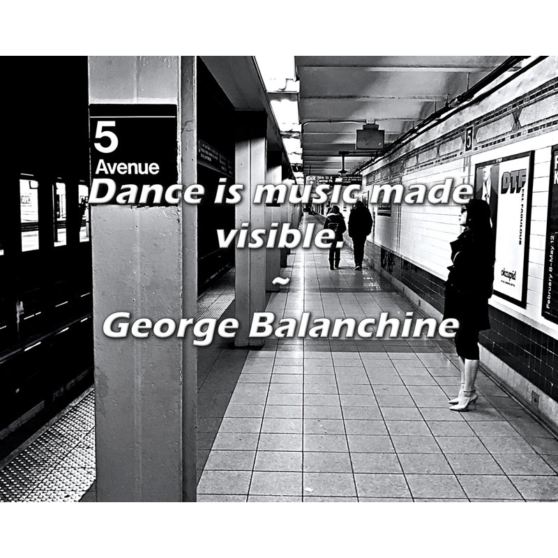 Citation artistique «La danse est une musique rendue visible». Toile tendue par George Balanchine