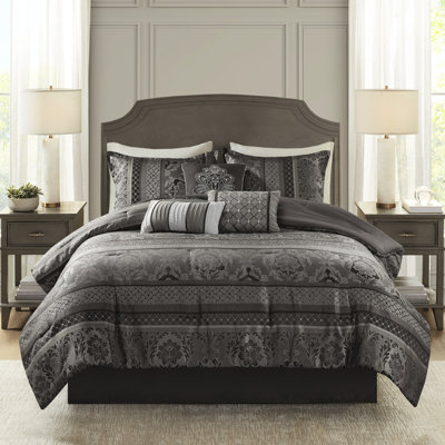 Édredon de luxe gris 7 pièces