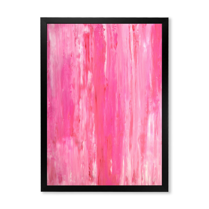 Shades Of Pink Universe - Art sur toile moderne et contemporain, H 12 po x l 8 po x P 1 po, Cadre photo noir