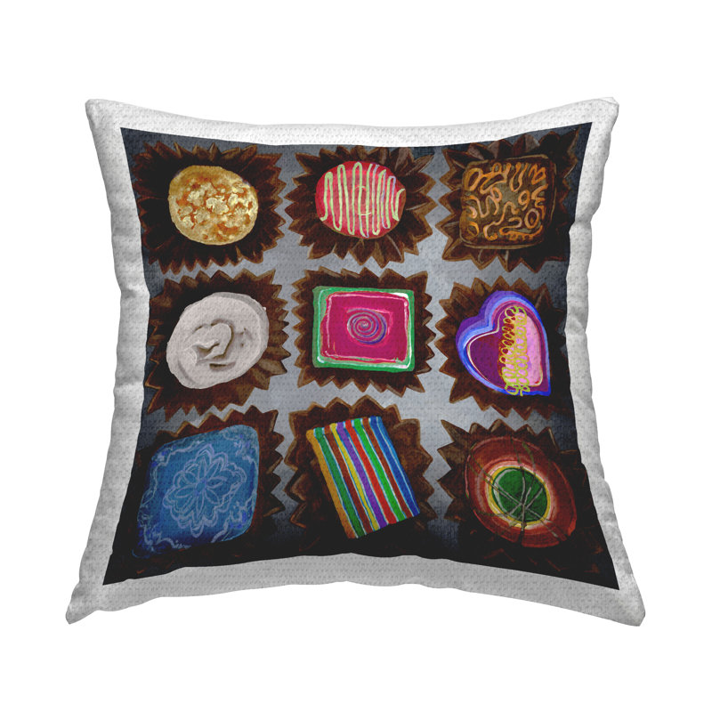Coussin d'extérieur à imprimé chocolat mélangé par Liz Jardine