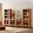 Farmhouse Entertainment Center With Bookshelves, 4-Piece Modular TV Stand With Storage Towers, Glass Doors, Open Shelves, Media Console For Living Room, Home Theater-582382046