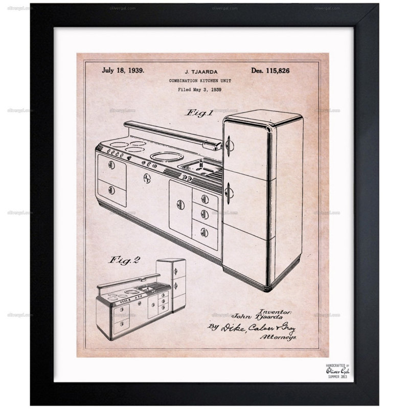 Design for a Combination Kitchen 1939 - Peinture sur toile, H 18 po x l 15 po