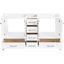 Meuble-lavabo de 60 po avec lavabo double, structure autoportante en bois massif, glissières à fermeture en douceur, blanc léger pour un tiroir tendance, silencieux