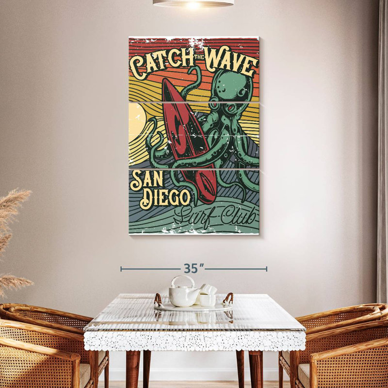 Brampt Surfing Octopus, 50" H x 32" W
