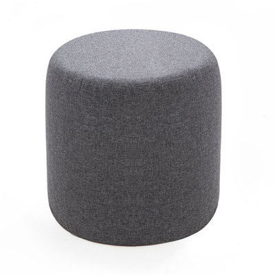 Stylish Tuffet Ottoman, Anthracite Gray, 15.7 x 15.7 x 15.7 inches | Beech Wood Frame & MDF, 50% Polyester/50% Cotton Fabric | Easy Clean, 150 lbs Capacity, Scandinavian Modern Design for Home & Hotel Use