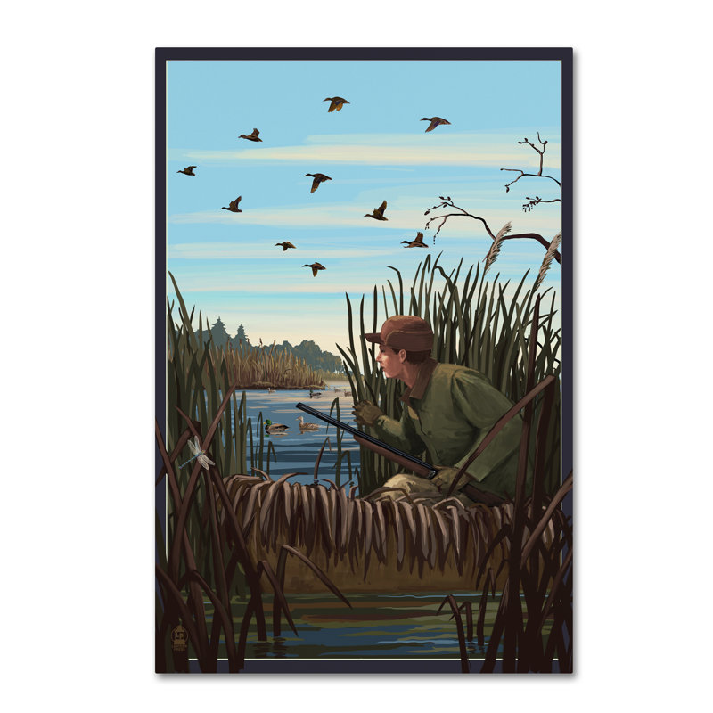 « chasse », reproduction d’impression sur toile tendue, H 19 po x l 12 po x P 2 po