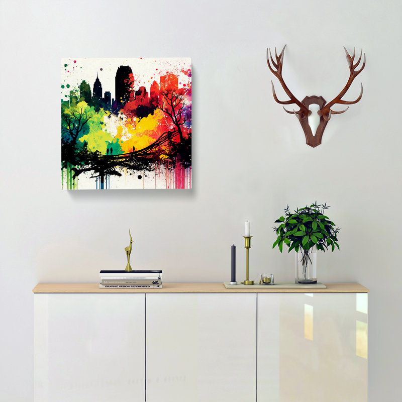 Central Park Splatter - No Frame Print, 50cm H x 50cm W x 3cm D