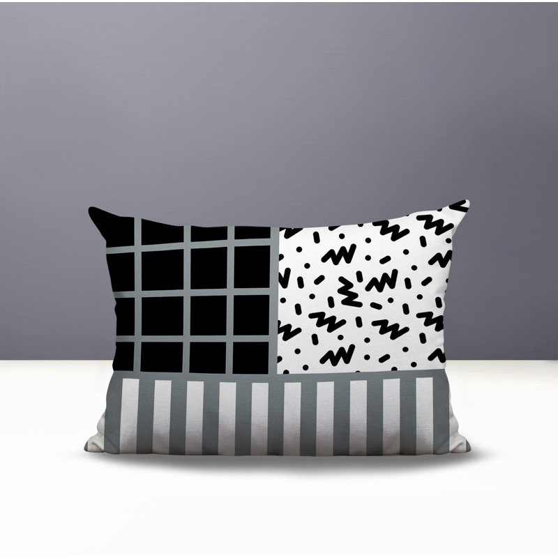 Oreiller rectangulaire réversible intérieur / extérieur Froza, Gris, Rectangulaire H 14 po x l 20 po