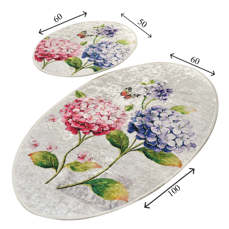 Antibacterial Bathmat Set (2 Pieces), 100% Polyester, 19.7 x 23.6 inches & 23.6 x 39.4 inches | Non-Slip Underside, Pile Height: 0.4 inches | Machine Washable, Soft and Durable, Ideal for Bathroom Safety & Comfort