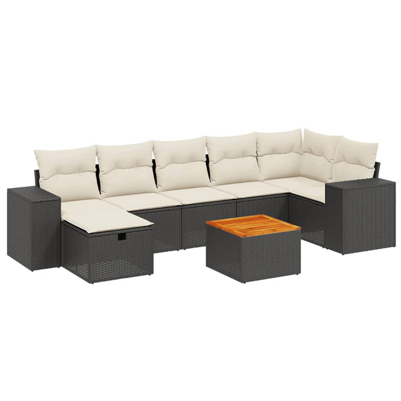 Vidaxl Garden Sofa Set, Black
