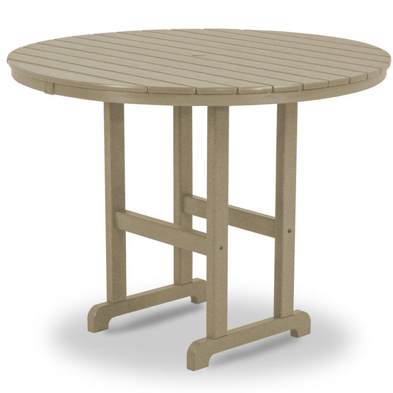 POLYWOOD Round Farmhouse Counter Table, Sand, 48"