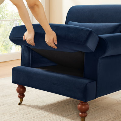 Velvet Upholstered Armchair