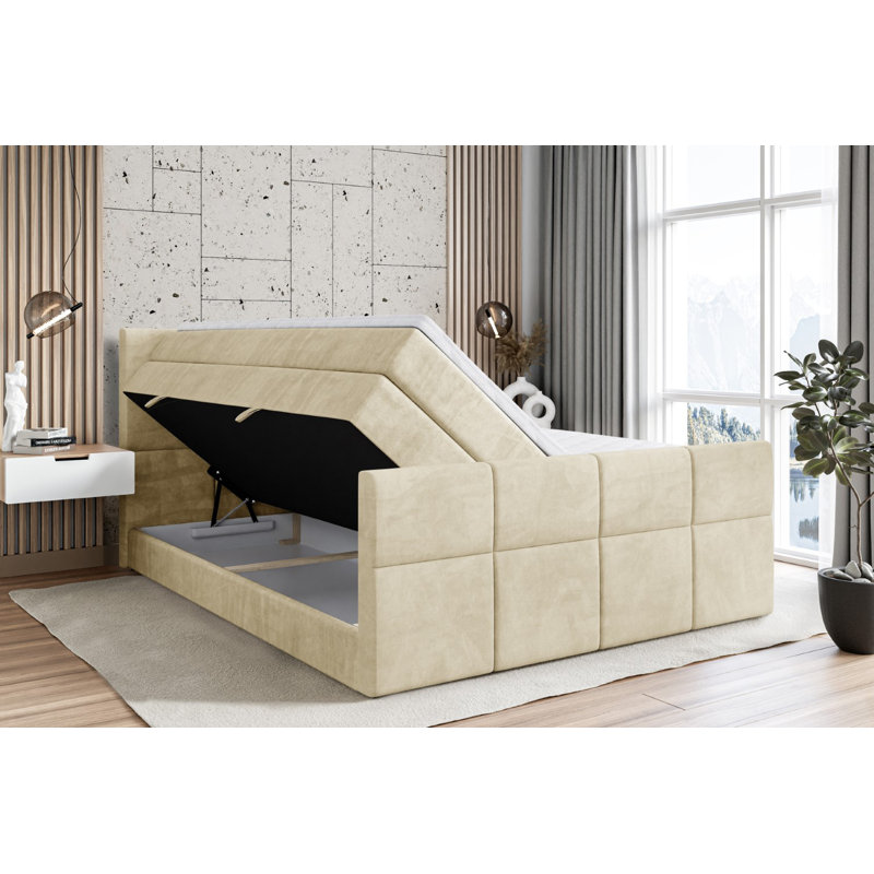 Divan Bed Set, 120cm W x 200cm D, Beige