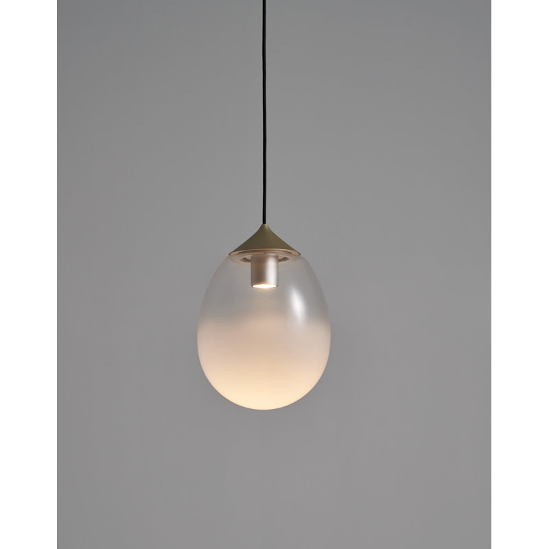 Luminaire suspendu DEL brume L, Champagne doré, H 13,7 po x l 9,8 po x P 9,8 po
