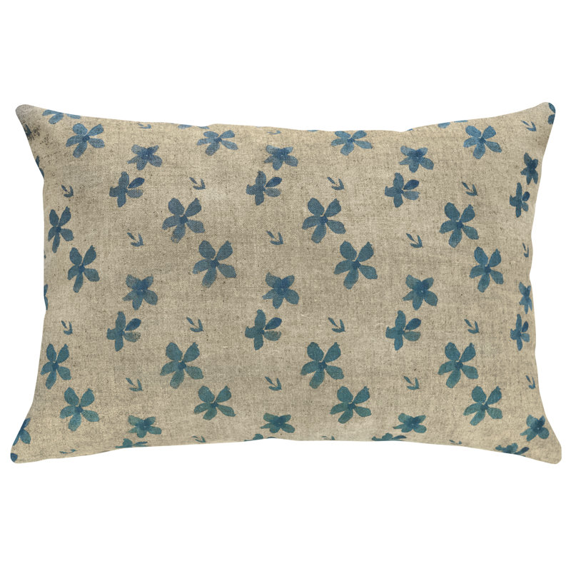 Floral Linen Throw Pillow