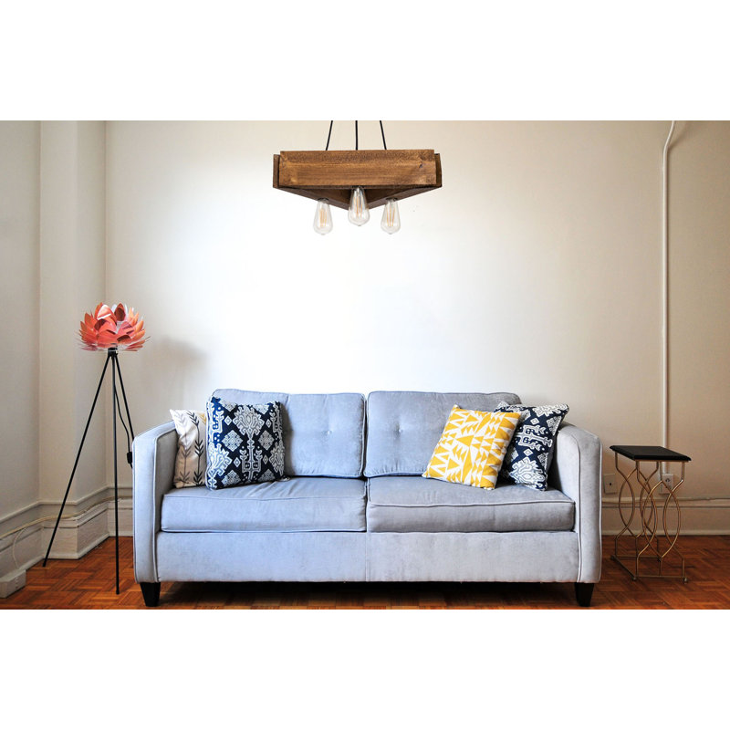 Kerby 3 - Light Square/Rectangle Pendant, Rustic Satin Oak