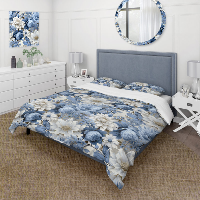 Ensemble de housse de couette Coastal Tranquility Victorian, Housse de couette pour très grand lit et 2 très