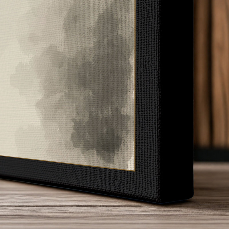 Bamboo in Mist Japandi - Wrapped Canvas, 36x24 - 91.4 x 61.0 cm, Black Border