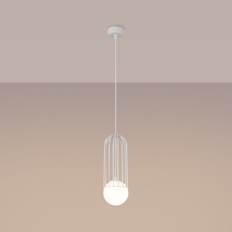 Bonine 1 - Light Stainless Steel Pendant, White