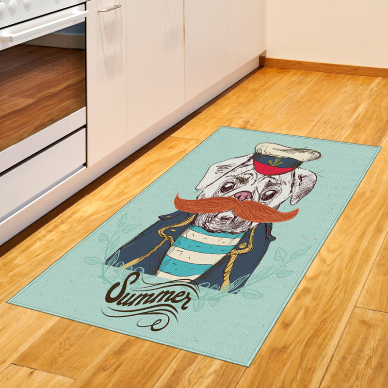 Pug High Density Long Fiber Poly Threads Decorative Area Rug Carpet, Rectangle 2'7" x 5'