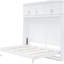 Lit double mural avec armoire supérieure, blanc-121070301