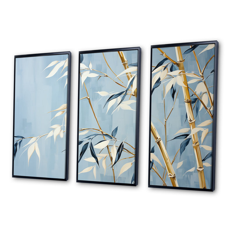 «Zen and Blue», art zen, Cadre flottant noir, H 32 po x l 48 po x P 1 po
