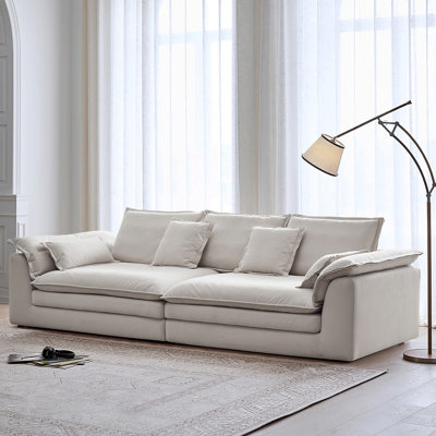 White Cotton and linen Modular Sofa