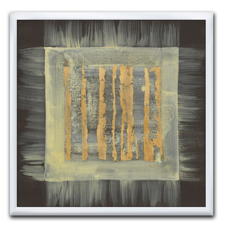 " Galm Abstract II ", White Framed, 16" H x 16" W x 1" D