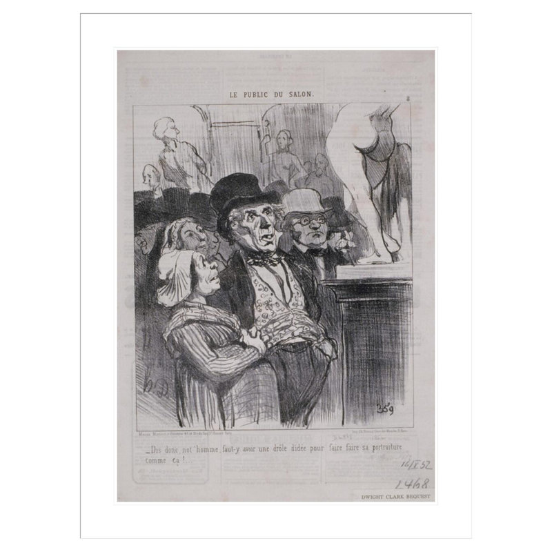 Le public du salon: Dis donc not'homme faut-y ... par Honoré Daumier, H 41,5 po x l 31,42 po