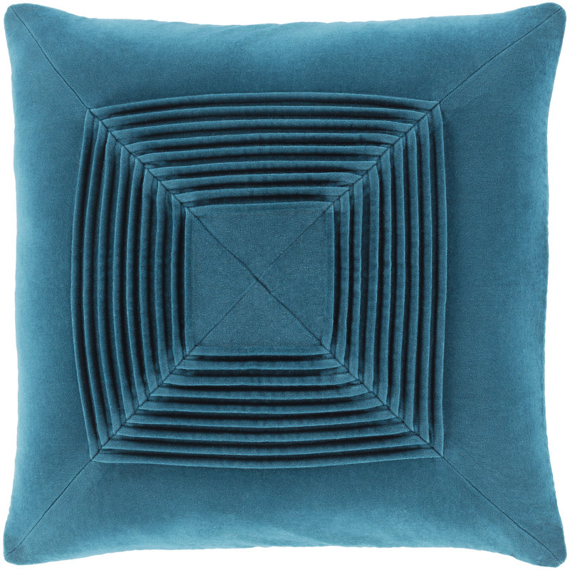 Akira Cotton Pillow Cover, 22" x 22", Navy, No Fill