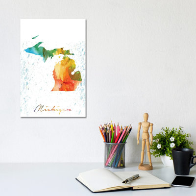 Michigan State Colourful - Wrapped Canvas Print