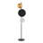 13"46H 3-light Modern Mid-century Floor Lamp With Marble Disc Accents, Black & Brass Standing Lamp With Foot Switch For Living Room