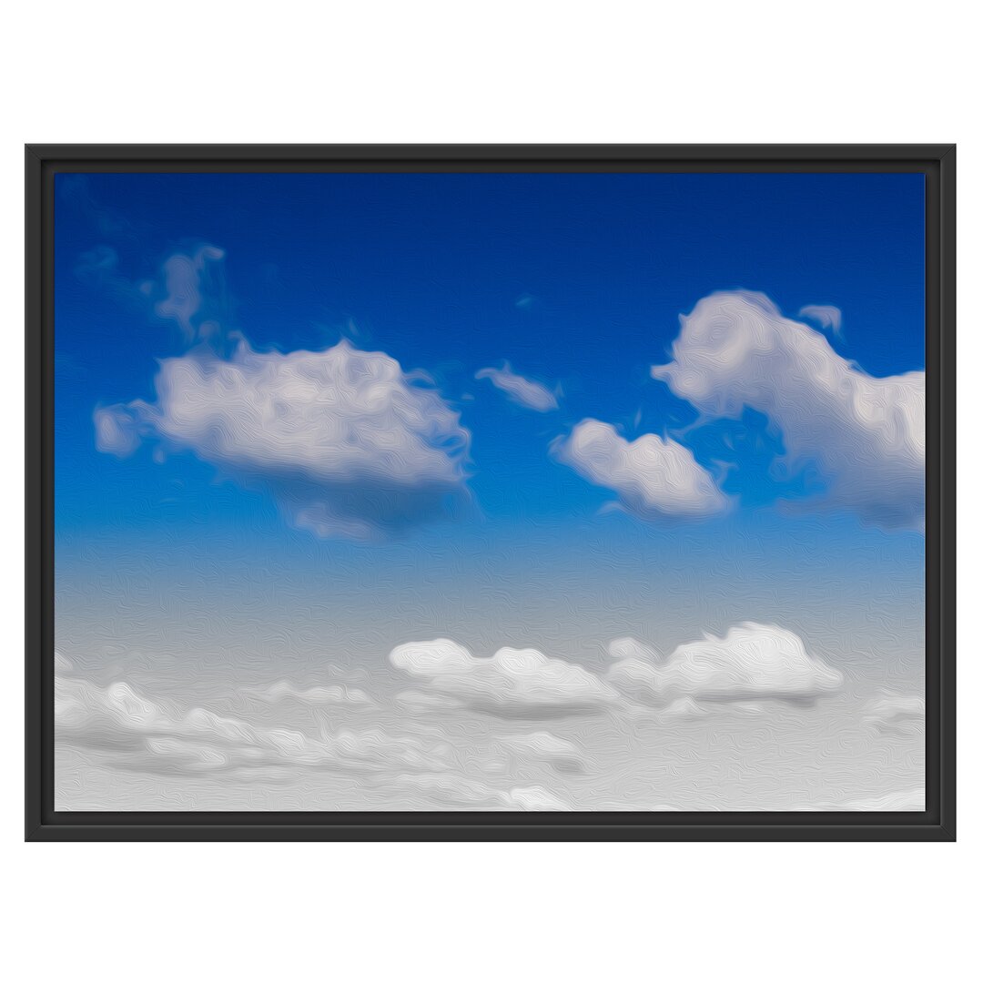 Gerahmtes Wandbild Schäfchenwolken an blauem Himmel