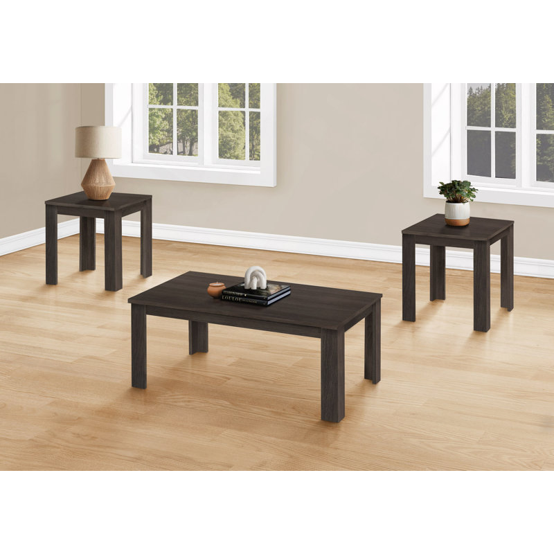 Ensemble de table, 3 pièces, décor, salon, transitionnel, Chêne