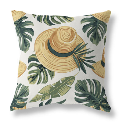 Tropical Hat Dreams Indoor/Outdoor Square Throw Pillow