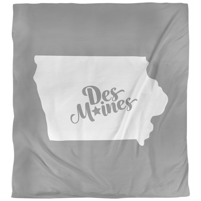 Housse de couette de iowa des moines, Gris, Polyester brossé