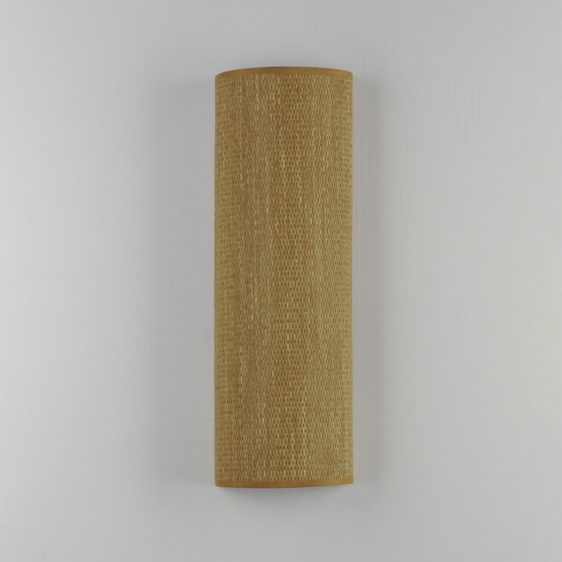 Fabric LED Flush Mounted Sconce, Grasscloth