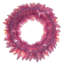 Couronne de sapin artificielle rose 24 po avec 50 lumières Dura-Lit® blanc chaud et 105 pointes en PVC rose-1768501311