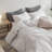 MooMee Duvet Cover Set with Zipper Closure & 8 Interior Ties 100% Washed Cotton Twill Soft Linen Like Textured-107383183-115279054