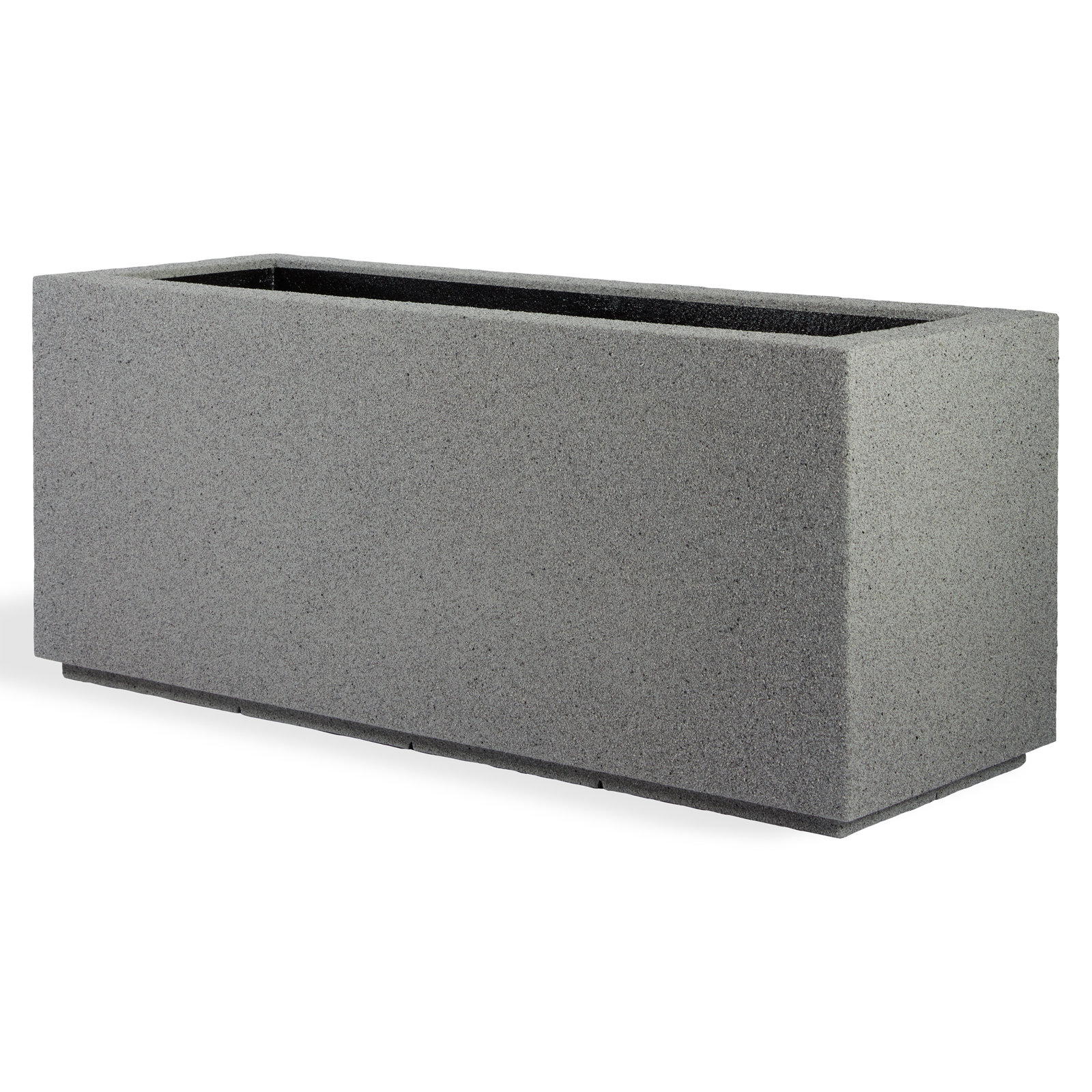 Gita Tall Lightweight Outdoor Trough Planter Box, Gray Granite, 19"H x 46"W x 17"D