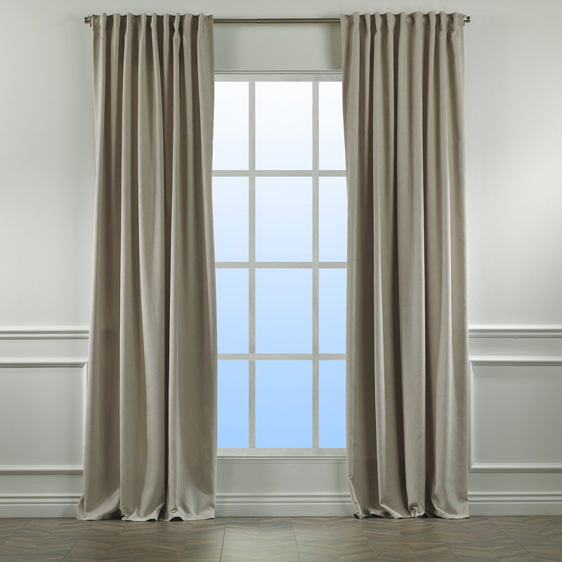 Solid Room Room Darkening Tab top Curtain Panels, Light Stone, 52" W x 132" L